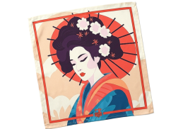 Luxusná hodvábna vreckovka GEISHA béžová