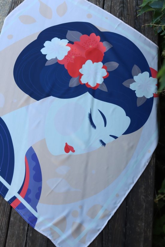 Elegantná dámska šatka GEISHA krémová