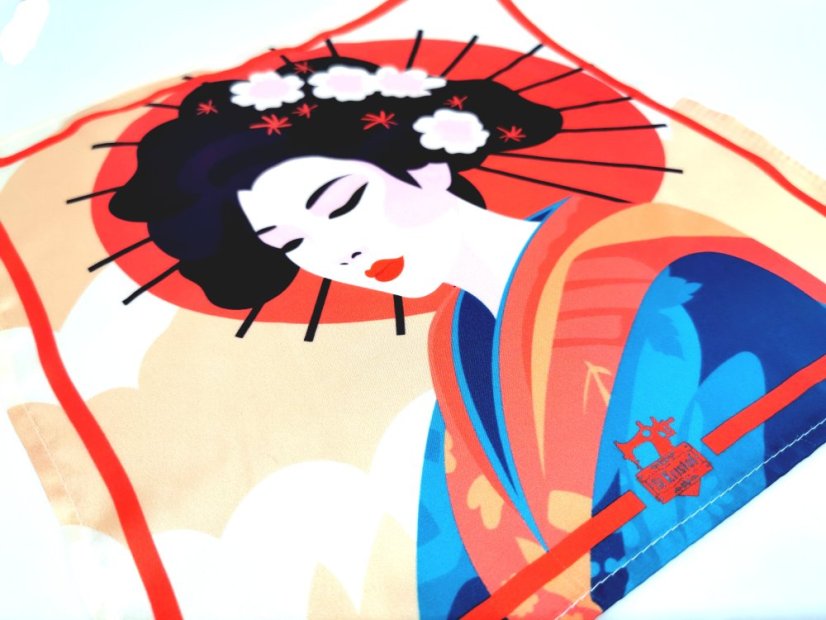 Luxusná hodvábna vreckovka GEISHA béžová