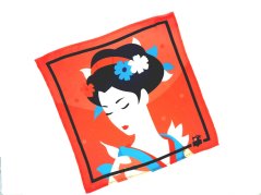 Luxusná hodvábna vreckovka GEISHA červená