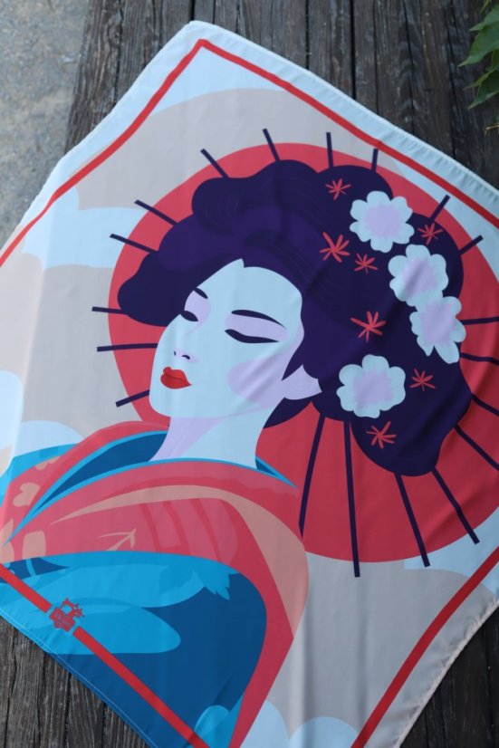 Elegantná dámska šatka GEISHA béžová