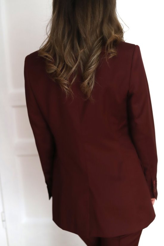 Nohavicový kostým BURGUNDY - Veľkosť: 44