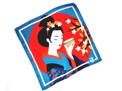Luxusná hodvábna vreckovka GEISHA tyrkysová