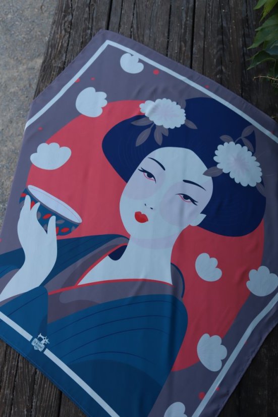 Elegantná dámska šatka GEISHA sivá