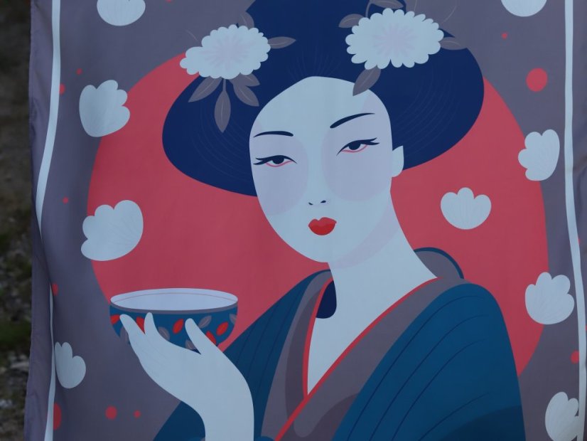 Elegantná dámska šatka GEISHA sivá