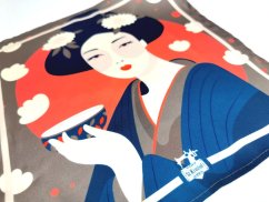 Luxusná hodvábna vreckovka GEISHA sivá